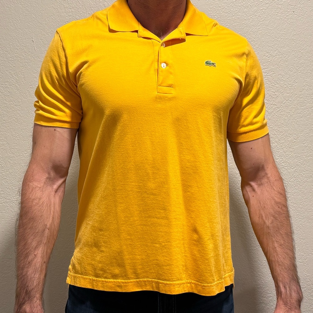 Lacoste Men's Golden Yellow Polo Shirt size 5 / large